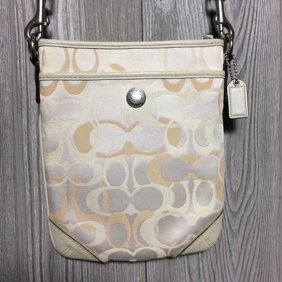 Coach Handbags - Classic Fabric Cream Coach Purse